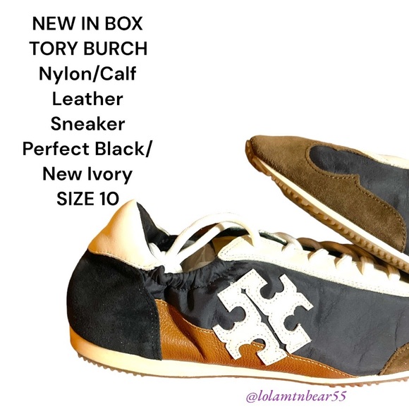 BRAND NEW TORY BURCH NYLON/CALF LEATHER SNEAKERS IN BOX-SIZE 10-UNIQUE DESIGN - Picture 9 of 16